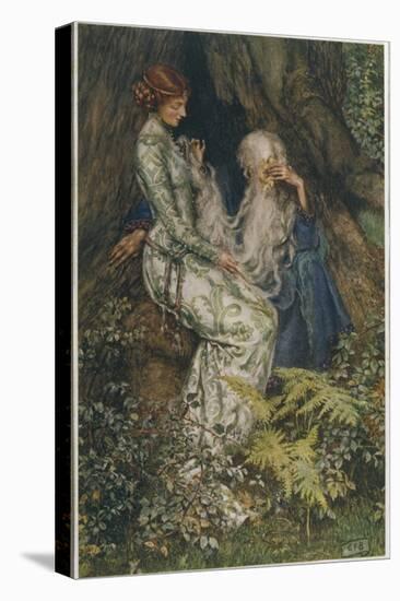 Merlin is Spellbound by His Lover Nimue-Eleanor Fortescue Brickdale-Premier Image Canvas