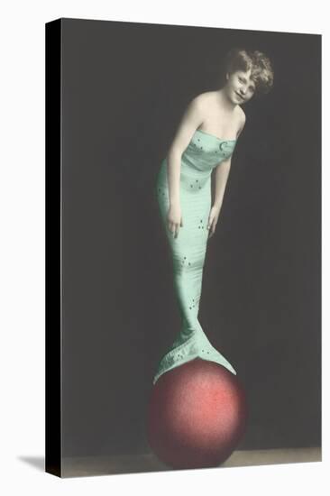 Mermaid Balanced on Ball-null-Stretched Canvas