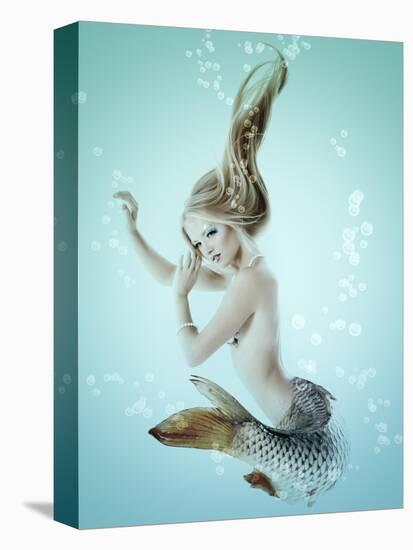 Mermaid Beautiful Magic Underwater Mythology Being Original Photo Compilation-khorzhevska-Stretched Canvas