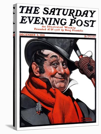 "Merrie Christmas" Saturday Evening Post Cover, December 3,1921-Norman Rockwell-Premier Image Canvas