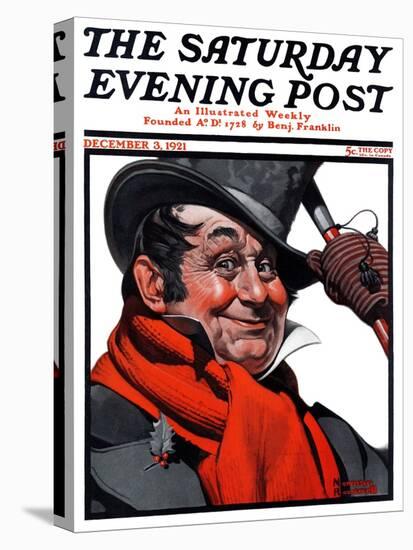 "Merrie Christmas" Saturday Evening Post Cover, December 3,1921-Norman Rockwell-Premier Image Canvas