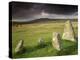 Merrivale Stone Row, Stormy Evening, Dartmoor Np, Devon, Uk. September 2008-Ross Hoddinott-Premier Image Canvas