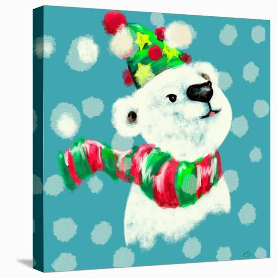 Merry Christmas - Baby Polar Bear-Stella Chang-Stretched Canvas