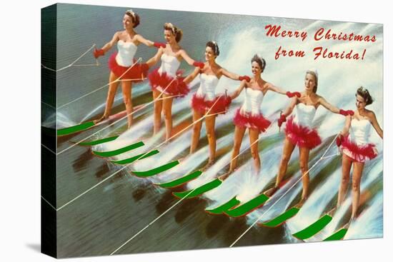 Merry Christmas from Florida, Water Skiers-null-Stretched Canvas