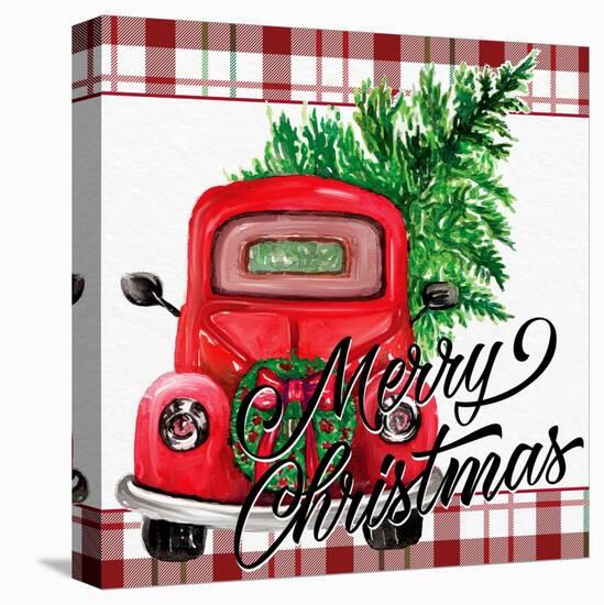 Merry Christmas Red Truck-Kim Allen-Stretched Canvas