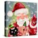 Merry Christmas - Santa And Little Helpers-Stella Chang-Stretched Canvas