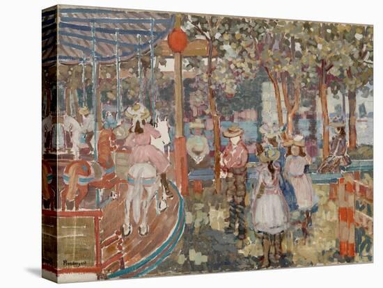 Merry-Go-Round, 1902-06 (Oil on Canvas)-Maurice Brazil Prendergast-Premier Image Canvas