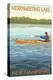 Merrymeeting Lake, New Hampshire - Kayak Scene-Lantern Press-Stretched Canvas