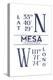 Mesa, Arizona - Latitude and Longitude (Blue)-Lantern Press-Stretched Canvas