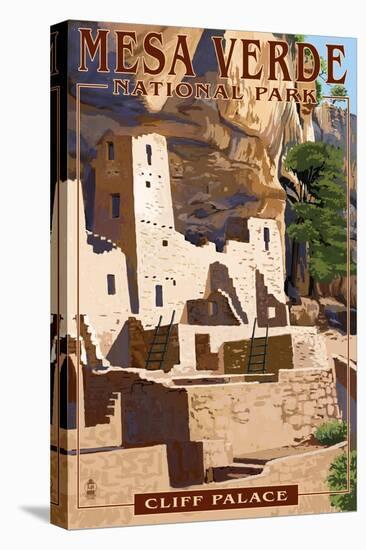 Mesa Verde National Park, Colorado - Cliff Palace-Lantern Press-Stretched Canvas