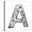 Metal Alloy Alphabet Letter A-donatas1205-Stretched Canvas