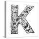 Metal Alloy Alphabet Letter K-donatas1205-Stretched Canvas