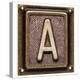 Metal Button Alphabet Letter A-donatas1205-Stretched Canvas