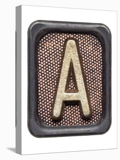 Metal Button Alphabet Letter A-donatas1205-Stretched Canvas