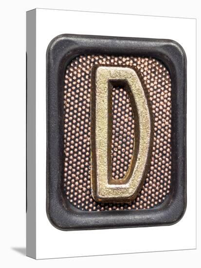 Metal Button Alphabet Letter D-donatas1205-Stretched Canvas