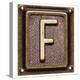 Metal Button Alphabet Letter F-donatas1205-Stretched Canvas