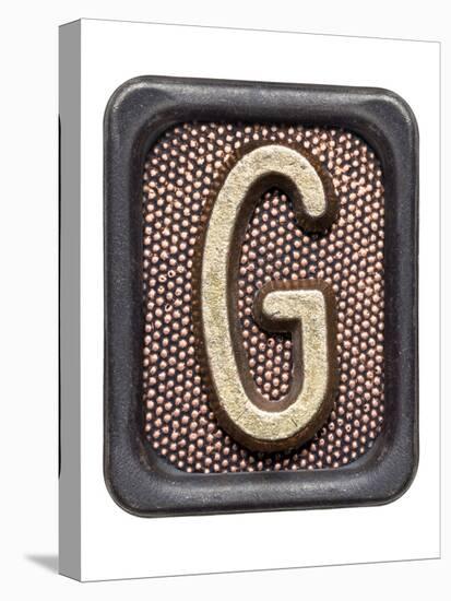 Metal Button Alphabet Letter G-donatas1205-Stretched Canvas