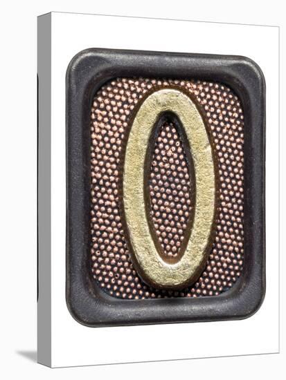 Metal Button Alphabet Letter O-donatas1205-Stretched Canvas