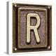 Metal Button Alphabet Letter R-donatas1205-Stretched Canvas