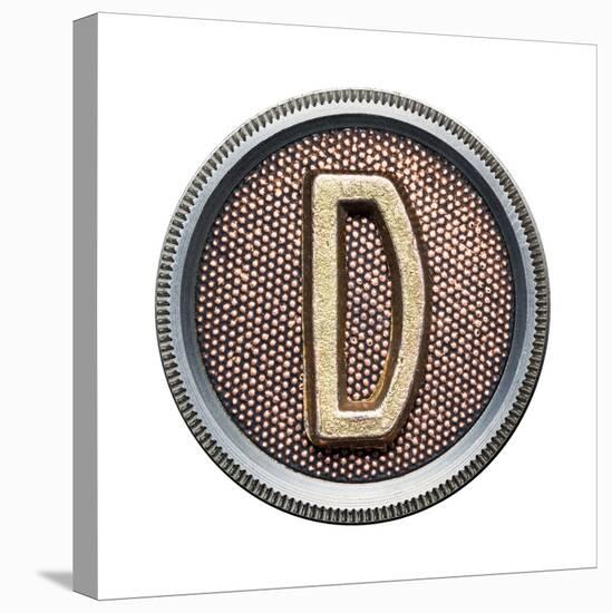 Metal Button Alphabet Letter-donatas1205-Stretched Canvas