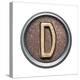 Metal Button Alphabet Letter-donatas1205-Stretched Canvas