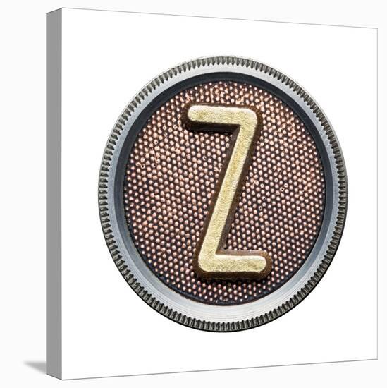 Metal Button Alphabet Letter-donatas1205-Stretched Canvas