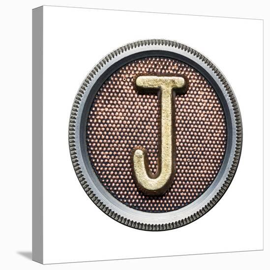 Metal Button Alphabet Letter-donatas1205-Stretched Canvas