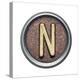 Metal Button Alphabet Letter-donatas1205-Stretched Canvas