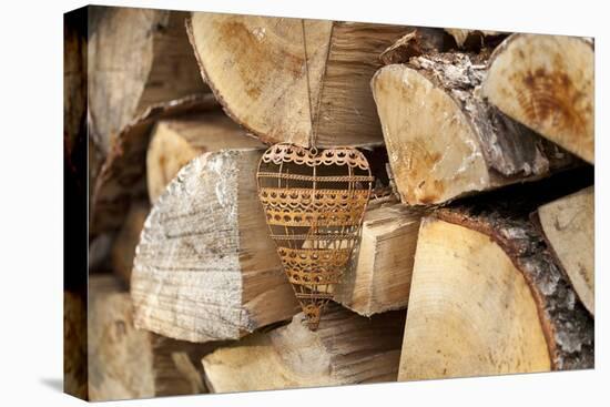 Metal Heart, Wood Pile-Andrea Haase-Premier Image Canvas