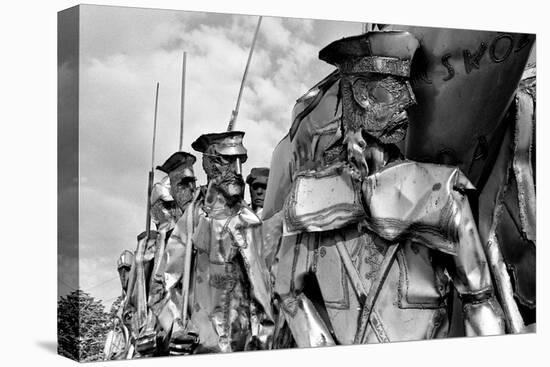 Metal Statue of Soldiers Budapest Hungary-null-Stretched Canvas