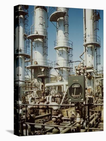 Meter in Fore of Fractionating Column at Union Oil Co. Refinery Built by Bechtel- Mccone-Parsons-Andreas Feininger-Premier Image Canvas