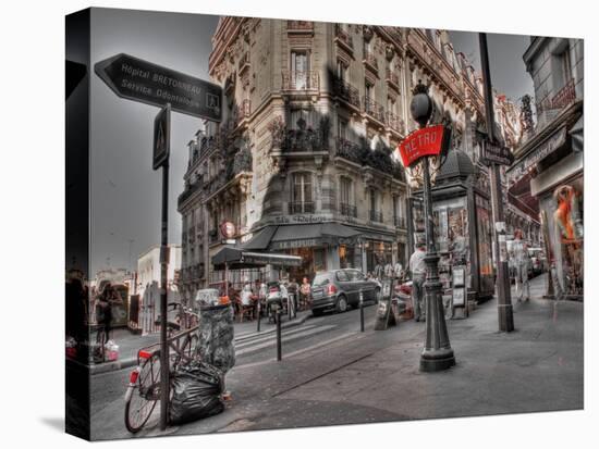 Metro Red Paris-AJ Messier-Stretched Canvas