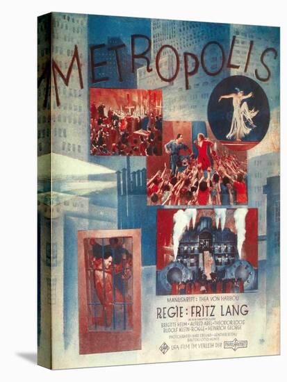 Metropolis, German Movie Poster, 1926-null-Stretched Canvas