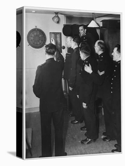 Metropolitan Police Officers Relaxing Playing a Game of Darts-null-Premier Image Canvas