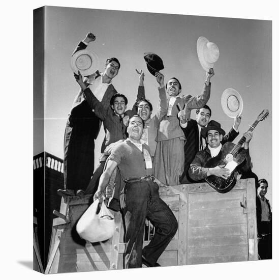 Mexican Farm Workers Riding on a Truck to Work on Us Farms-J^ R^ Eyerman-Premier Image Canvas