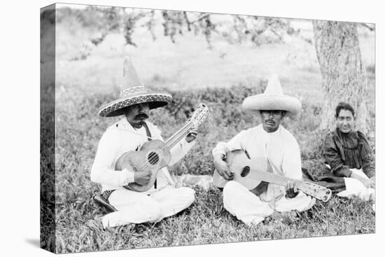 Mexican musicians playing guitars, c.1920-Hugo Brehme-Premier Image Canvas