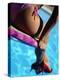 Mexican Woman in Bikini by Swimming Pool-Mitch Diamond-Premier Image Canvas