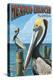Mexico Beach, Florida - Brown Pelicans-Lantern Press-Stretched Canvas
