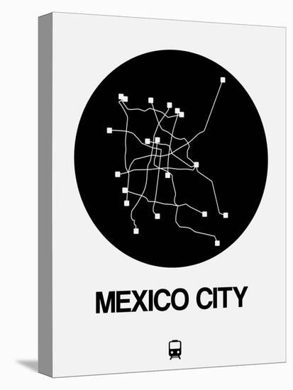 Mexico City Black Subway Map-NaxArt-Stretched Canvas