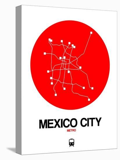 Mexico City Red Subway Map-NaxArt-Stretched Canvas