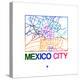 Mexico City Watercolor Street Map-NaxArt-Stretched Canvas