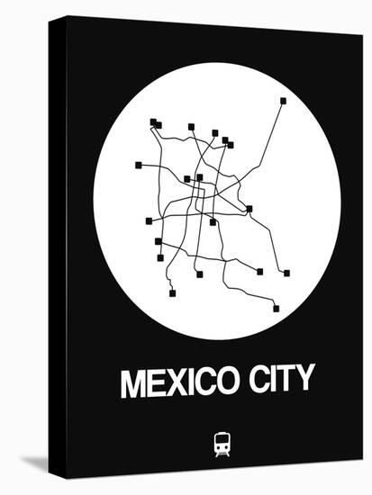 Mexico City White Subway Map-NaxArt-Stretched Canvas