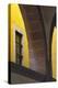 Mexico, Guanajuato Looking Up Through Arched Columns Against a Yellow Wall with Window-Judith Zimmerman-Premier Image Canvas