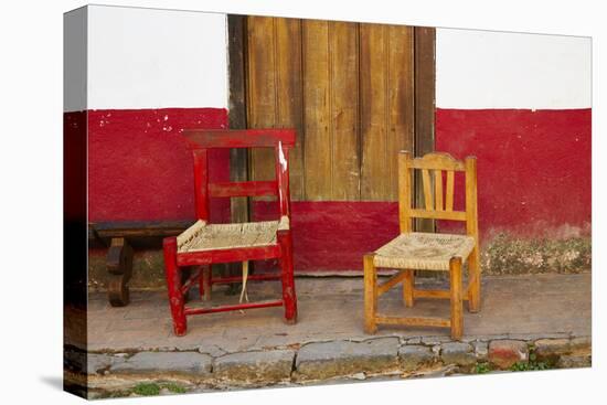 Mexico, Jalisco, San Sebastian del Oeste. Rustic Door and Chairs-Steve Ross-Premier Image Canvas