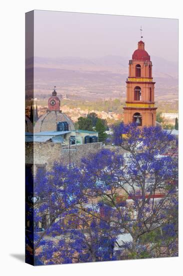 Mexico, San Miguel De Allende. Jacaranda Tree and City Overview-Jaynes Gallery-Premier Image Canvas