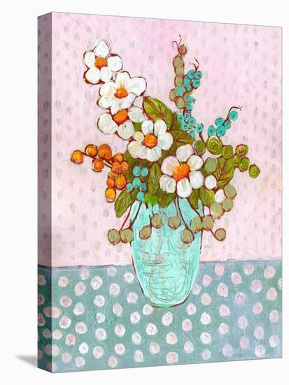 Mia Daisy Flowers Botanical-Blenda Tyvoll-Stretched Canvas