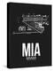 MIA Miami Airport Black-NaxArt-Stretched Canvas