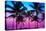 Miami Beach South Beach Sunset Palm Trees in Ocean Drive Florida-holbox-Premier Image Canvas