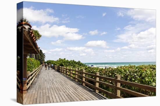 Miami Boardwalk, Wooden Jetty for Strolling from 23 St. to the Indian Beach Park in 44 St., Florida-Axel Schmies-Premier Image Canvas
