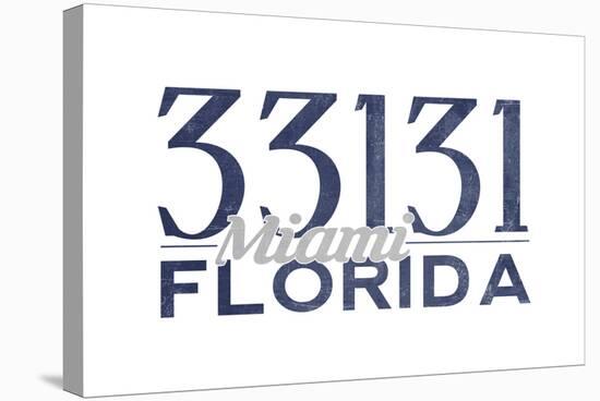 Miami, Florida - 33131 Zip Code (Blue)-Lantern Press-Stretched Canvas